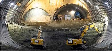 鹿島建設が山岳部向け工法では世界最大級の断面積の道路トンネルを掘削